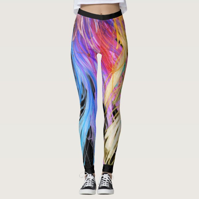 Paint-Like Design on Cute Tight Fitting Leggings (Front)