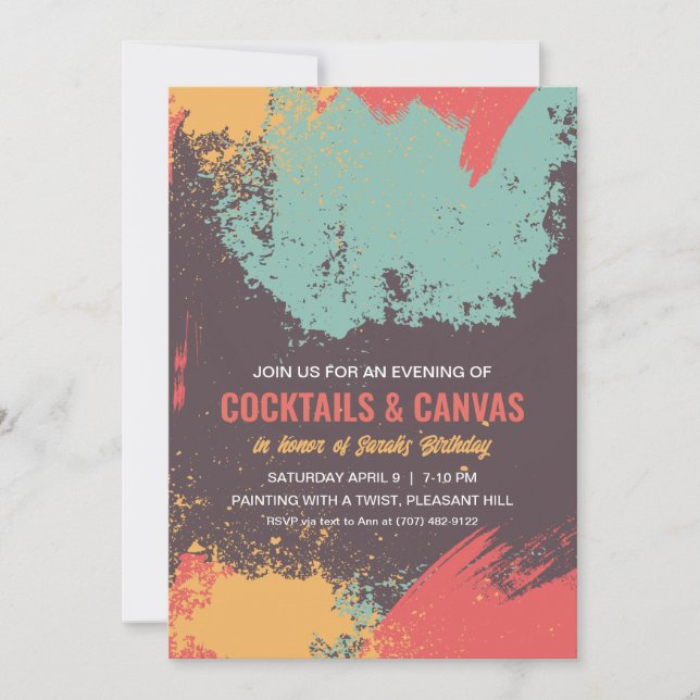 Paint Night Birthday Party Invitation (Front)