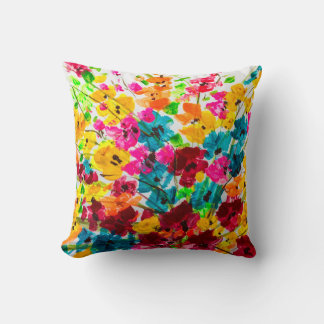 paint painting flowers texture, painting bright fl cushion