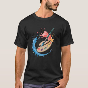 Paint Palette and Brushes Art Teacher Artist Paint T-Shirt