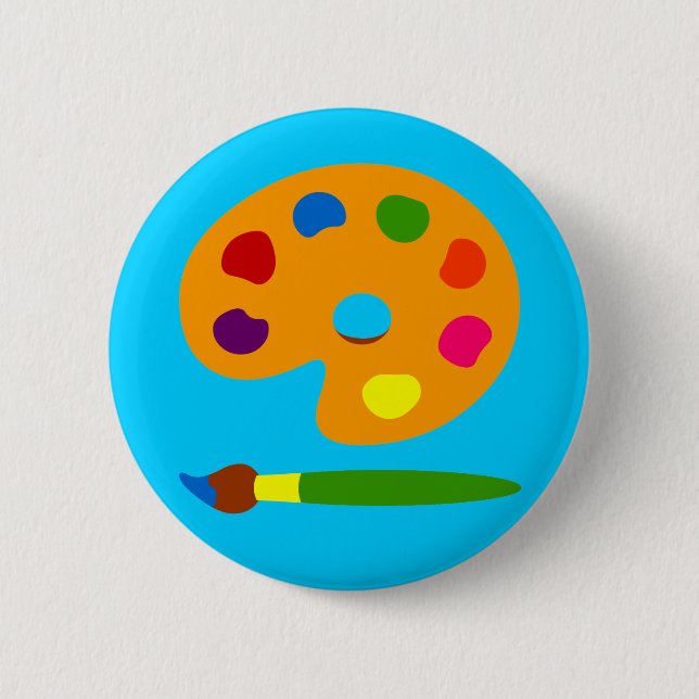 Paint Palette Art 6 Cm Round Badge (Front)
