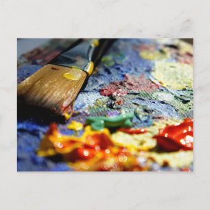 Paint Palette Closeup Postcard