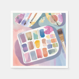 Paint Palette Pretty Art Colourful Watercolor Napkin