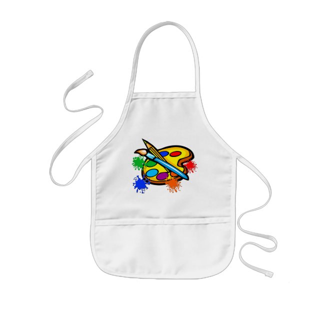 Paint Palette Splatters Painting Aprons for Kids (Front)