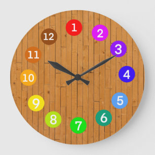 Paint Pallette Rainbow Colours Large Clock