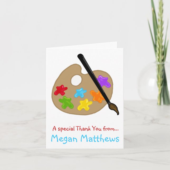Paint Pallette  Thank You Note Cards (Front)
