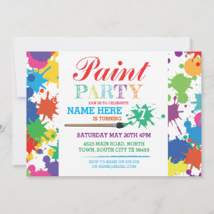 Paint Party Art Invitation Any Age Invite
