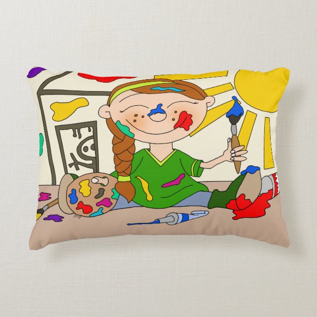Paint Party Decorative Cushion (Front)