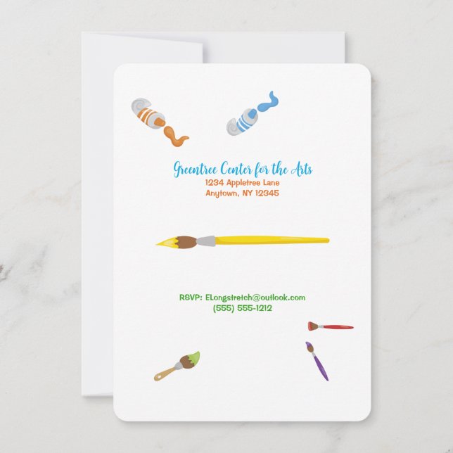 Paint Party for the Ladies Customisable Invitation (Back)