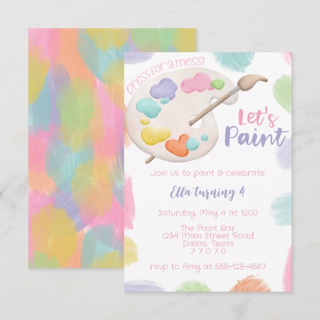 Paint Party Invitation (Front/Back)