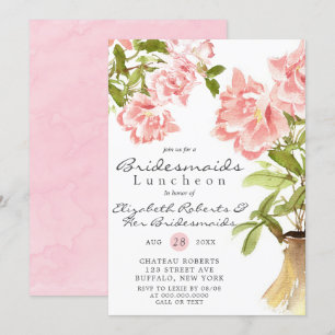 Paint Pink Peony Bridesmaids Luncheon Invites
