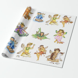 Paint Pixies Fairies JL Biel Wrapping Paper