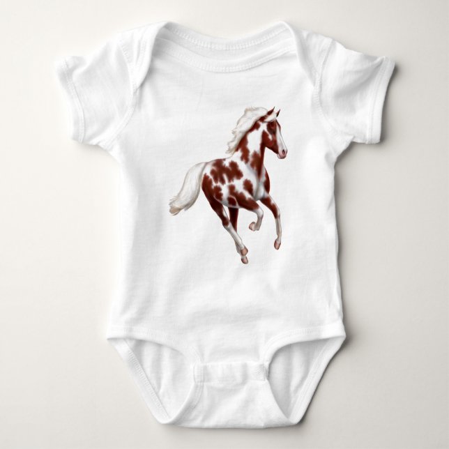 Paint Pony Galloping Infant One Piece Baby Bodysuit (Front)