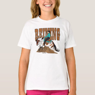 Paint Reining Horse Girls Ringer T-Shirt