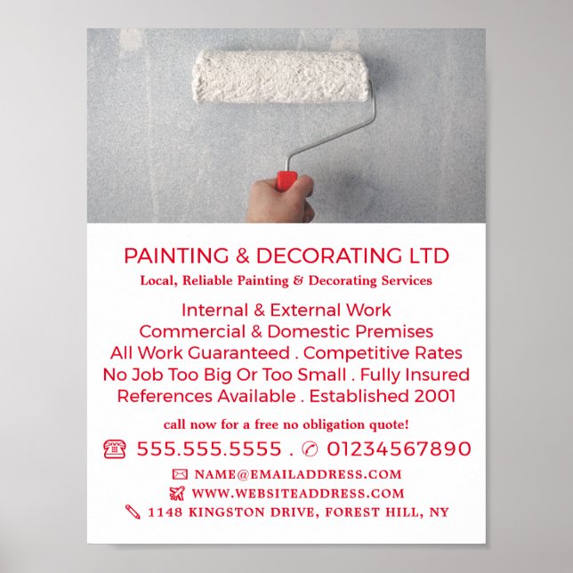 Paint Roller, Painter & Decorator Advertising Poster (Front)