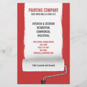 Paint Roller Painting Company Contractor flyer