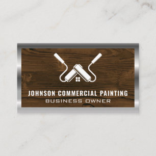 Paint Rollers   Wood and Metal Business Card