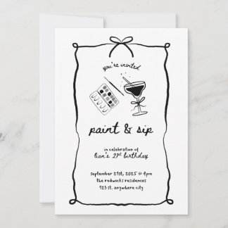 Paint & Sip 21st Birthday Invitation Template