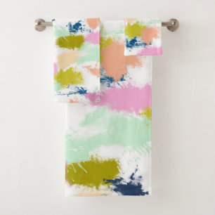 Paint smears bath towel set