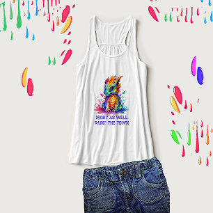 Paint Soaked Baby Dragon Funny Singlet