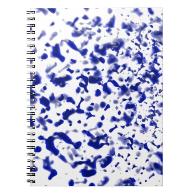 Paint Spatter Blue Notebook (Front)