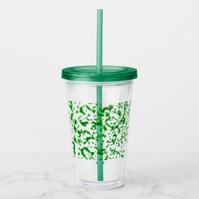 Paint Spatter Green Acrylic Tumbler (Front)