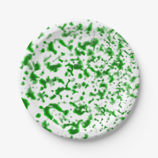 Paint Spatter Green Paper Plate
