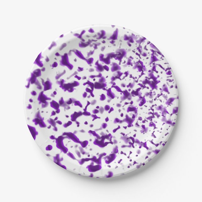 Paint Spatter Purple Paper Plate (Front)