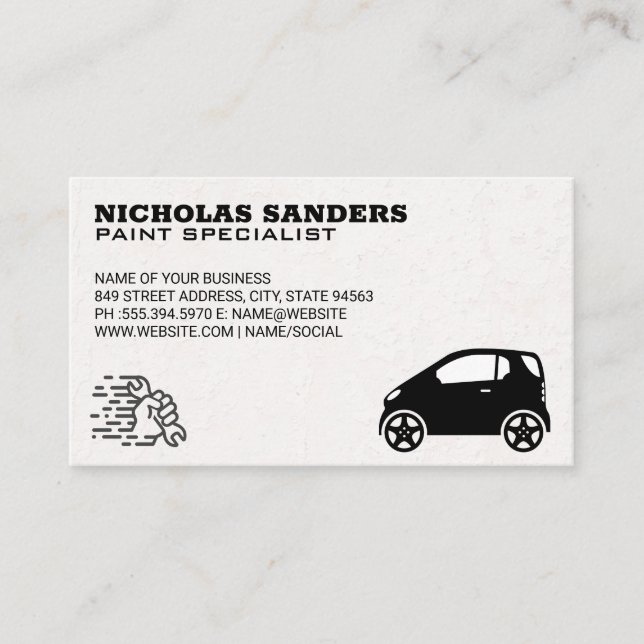 Paint Specialist | Smart Car Logo Business Card (Front)