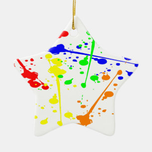 Paint splash abstract art colourful ceramic tree decoration