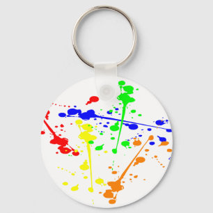 Paint splash abstract art colourful key ring