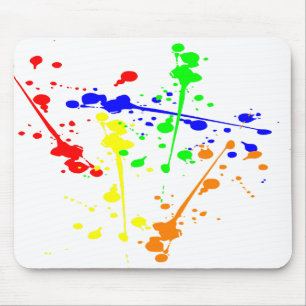Paint splash abstract art colourful mouse pad