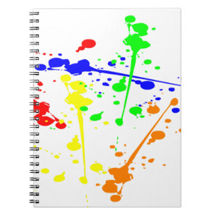 Paint splash abstract art colourful notebook