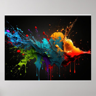 Paint splash Abstract background Poster