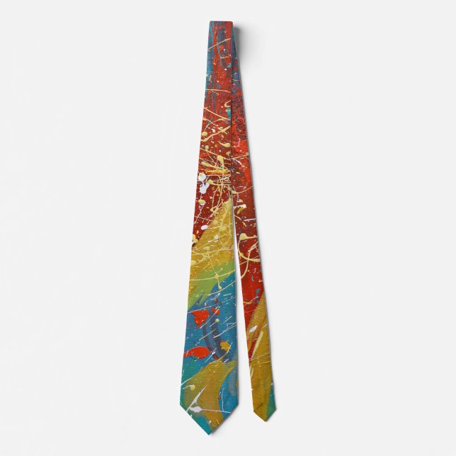paint splash abstract design tie (Front)