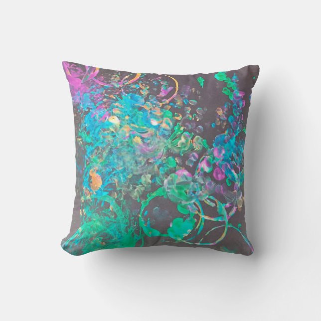 Paint splash art throw pillow cushion (Front)