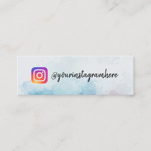 Paint Splash Blue instagram business card (Front)