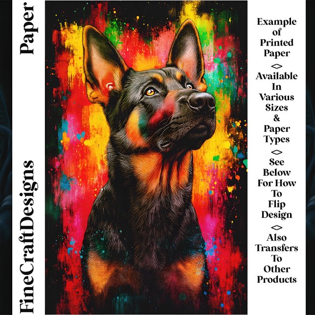 Paint Splash German Shepherd Dog CT2 Craft Paper (Creator Uploaded)