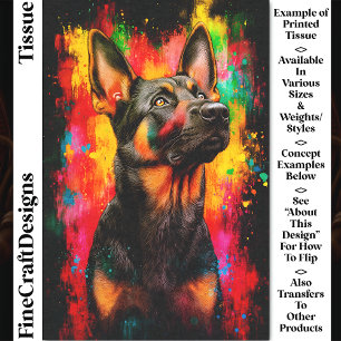 Paint Splash German Shepherd Dog CT2 Decoupage Tissue Paper