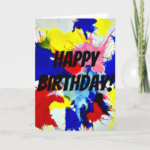 Paint Splash "Happy Birthday!" Card