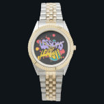 PAINT SPLASH LESSONS LEARN TWO TONE WATCH<br><div class="desc">PAINT SPLASH LESSONS LEARN DESIGN** blends bold creativity with meaningful growth. Each design captures the beauty of expression and the power of lessons learned—where every splash tells a story and every piece inspires confidence.</div>