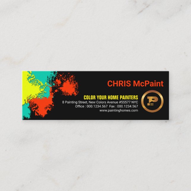 Paint Splash Painter's Wall Mini Business Card (Front)