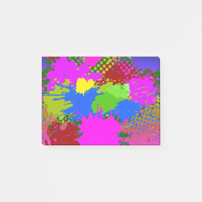 Paint Splash Pattern 3 Post-it Notes (Front)