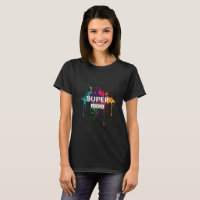 Paint Splashed Super mum T-shirt