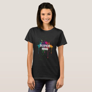Paint Splashed Super mum T-shirt
