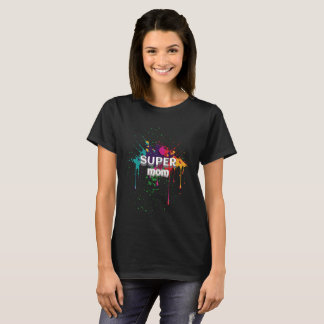 Paint Splashed Super mum T-shirt