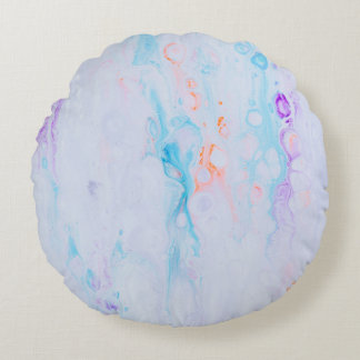 Paint splashes artwork round cushion
