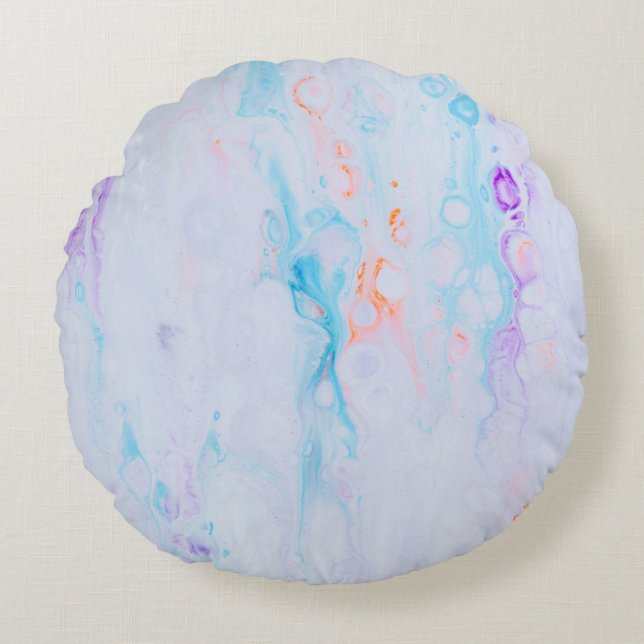 Paint splashes artwork round cushion (Front)