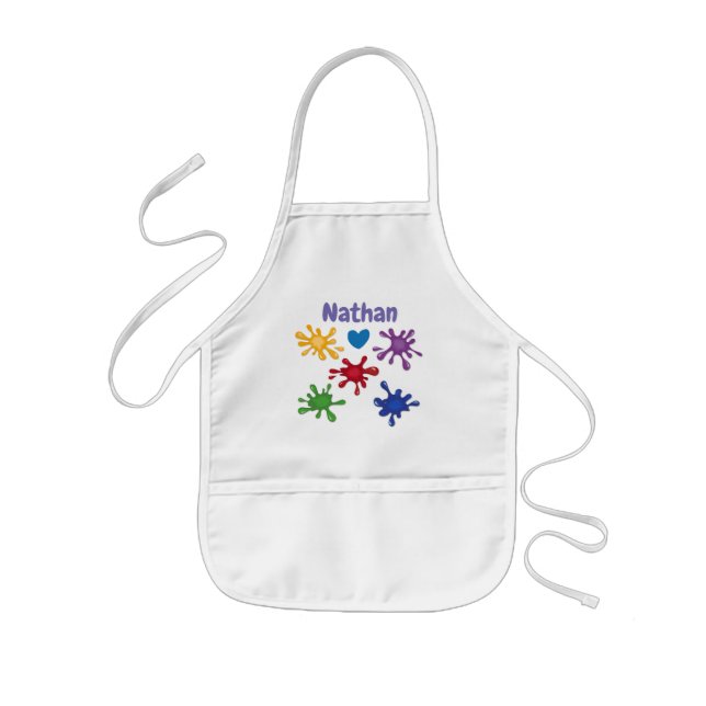 Paint Splashes Personalised Artist Kids Apron (Front)