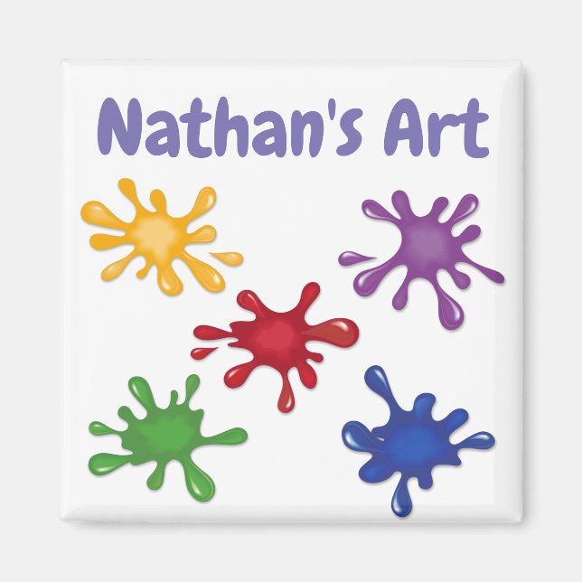 Paint Splashes Personalised Artist Magnet (Front)